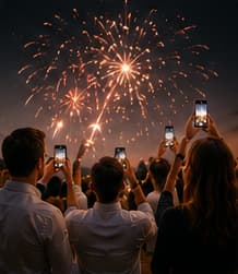 Eventmoment mit Feuerwerk
